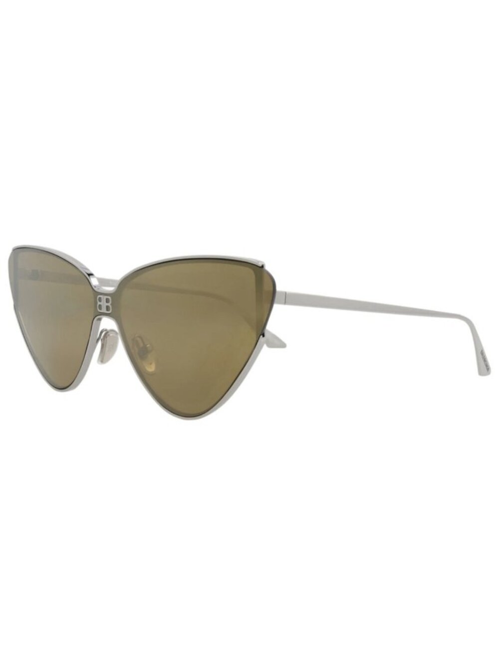 New Balenciaga Women's Sunglasses Cat Eye Metal Frame Ruthenium Ruthenium Bronze